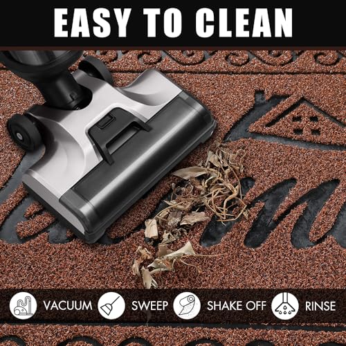 Yimobra Welcome Mat, Heavy Duty Sturdy Door Mats for Home Entrance Outdoor Indoor, Front Doormat for Outside Patio Floor Entry Porch Garage Office, Waterproof, Low Profile, 47 x 24, Maroon - color: Maroon, size: 47x24 Inch