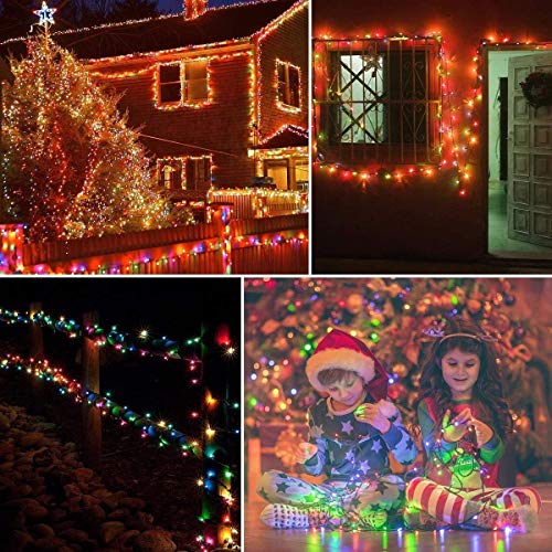 String Lights Indoor Bedroom, 98FT 200 LED Fairy String Lights Outdoor Waterproof, 8 Modes Memory Twinkle Christmas Light Plug in for Classroom Dorm Patio Tree Garden Decor (Multicolor) - color: Multicolor, size: 200LED