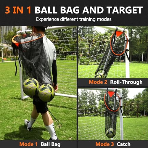 2-Pack Soccer Goal Target Portable Football Target Net Corner Soccer Target Net Youth Football Goal Kicking Net Goalkeeper Practice Goalie Throwing Accuracy Kids Small Training Equipment Adjustable