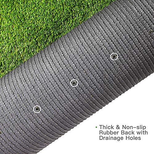 Turf 5ft x 6ft (30 sq ft) w/Drainage Holes & Rubber Backing Indoor/Outdoor Realistic Synthetic Fake Lawn Rug Mat Carpet for Backyard Balcony Deck Landscape Pets