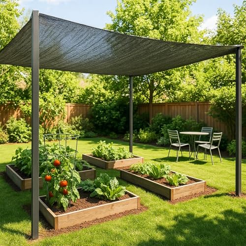 SUNNY GUARD 35-45% Sun Shade Cloth, 6.5 x 20 FT Black HDPE Mesh – Breathable Garden Shade Cover for Plants, Vegetables, Greenhouse, Patio, Chicken Coop & Dog Kennel - color: 40% SHADE-BLACK, size: 6.5 FT x 20 FT