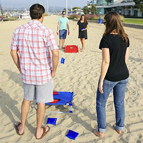 GoSports Portable Cornhole Game Sets – Premium Outdoor Lawn or Beach Toss Game - style: Red & Blue