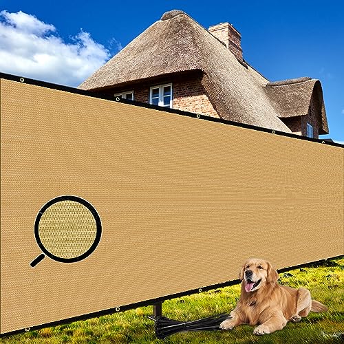Shade&Beyond 3' X 10' Fence Privacy Screen Heavy Duty 170 GSM Fencing Mesh Shade Net Cover for Wall Garden Back Yard Outdoor Home Decoration, Sand - color: Sand, size: 0 3' X 1 0'