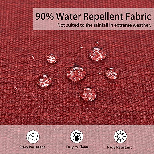 Magpie Fabrics Outdoor 15"x15"x4" Round Bistro Seat Cushions with Ties Set of 2, Tufted Waterproof Patio Floor Chair Pads for Home Garden Balcony Kitchen Office Porch, Dark Red - color: Dark Red