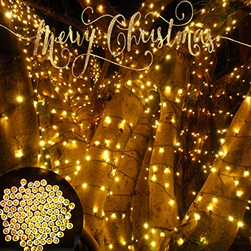 Solar String Lights Outdoor - 200LED 72Ft 8 Modes Waterproof Starry Fairy Lights for Patio Garden Wedding Party Christmas Decor (Warm White) - color: Warm White, size: 72ft