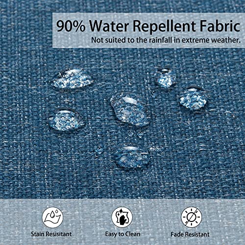 Magpie Fabrics Indoor Outdoor Waterproof Square Chair Cushion, 18" x 18" x 2.5", 2 Pack, Water Resistant Seat Cushions, for Patio Garden Office, Dark Blue - color: Dark Blue