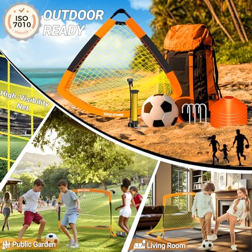 Dimples Excel Soccer Goals Kids Net for Backyard 7x5, 5x3.6, 4x3, 3x2.2 FT - style: 5x3.6 FT, 1 Pack
