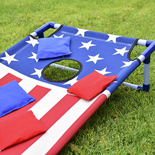 GoSports Portable Cornhole Game Sets – Premium Outdoor Lawn or Beach Toss Game - style: America