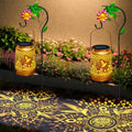 2 Packs Solar Lanterns Outdoor Waterproof with Shepherd Hook,Hummingbird Hanging Solar Lights Garden Decor,Christmas Decorations Birthday Gifts for Women Mom,Metal Bird Decorative for Yard,Patio,Lawn - style: 2 packs solar hummingbird sunflower lanterns