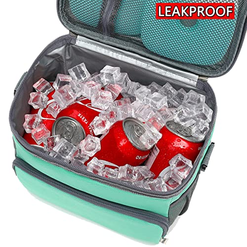 GYEUKHAM Insulated Lunch Bag for Adult/Women/Men, Reusable Large Lunch Box Cooler Soft Tote, Thermal Meal Prep Lunch Pail with Adjustable Shoulder Strap for Picnic/School/Travel/Office, Green - color: Green