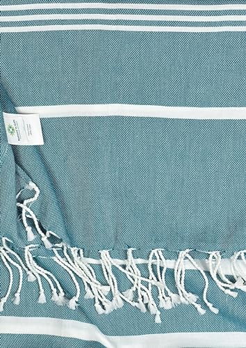 Beach Towel 100% Cotton Turkish Beach Towel Adult 38x70 Inch Pre-washed Absorbent Extra Large|Sand Free Quick Dry BathTowels|Lightweight Blanket|Travel Cruise Camping Spa Gym Yoga Towel|Ocean Depths - color: Green