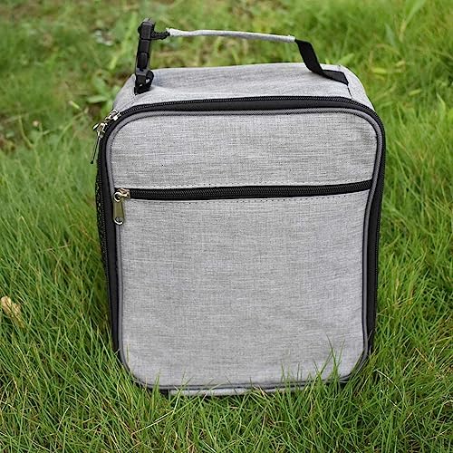 Insulated Lunch Bag, Leakproof Portable Lunch Box for Women Men Boys Girls, Large Capacity Cooler Bag with Handle and Bottle Pocket for Office School Camping Hiking Outdoor Beach Picnic (Grey) - color: Gray