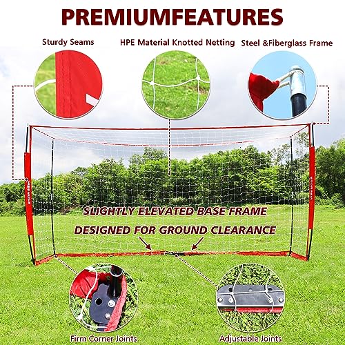 Storgem Soccer Goal,Soccer Net,Soccer Goals for Backyard,with Bow Frame,Collapsible Metal Base and 15 Training Cones - style: 6x4Ft