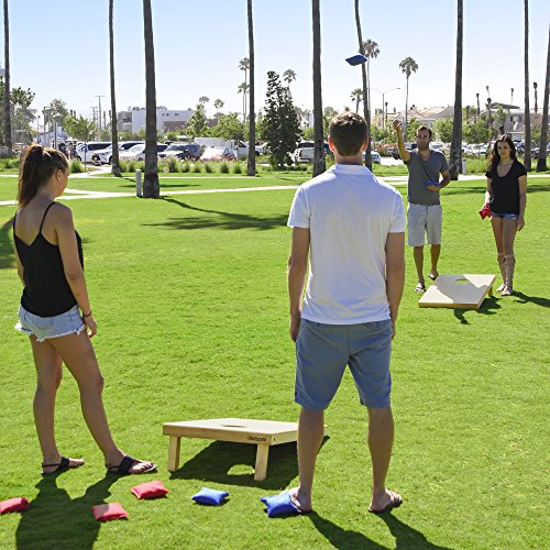 GoSports Solid Wood Premium Cornhole Sets - Choose 4 x 2 ft or 3 x 2 ft - Game Boards Include Set of 8 Cornhole Toss Bags - style: Classic