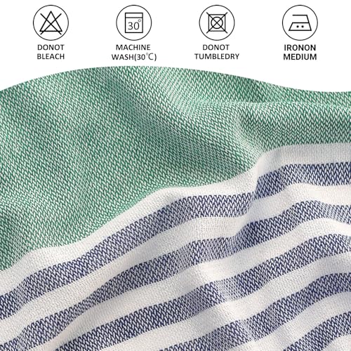 cabanana Turkish Beach Towel Oversized - 40"x70" Quick Dry Sand Free Thin Beach Towels for Adults,Extra Large Cotton Lightweigh Travel Towel for Beach Accessories (Turquoise Navy) - color: Z Turquoise Navy