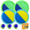 Outdoor Games - Beach Toys, Toss and Ball Set with 4 Paddles and 3 Balls, Perfect Yard Games Sets, Playground Sets for Backyards Easter Basket Stuffers for Kids (Green) - color: Green