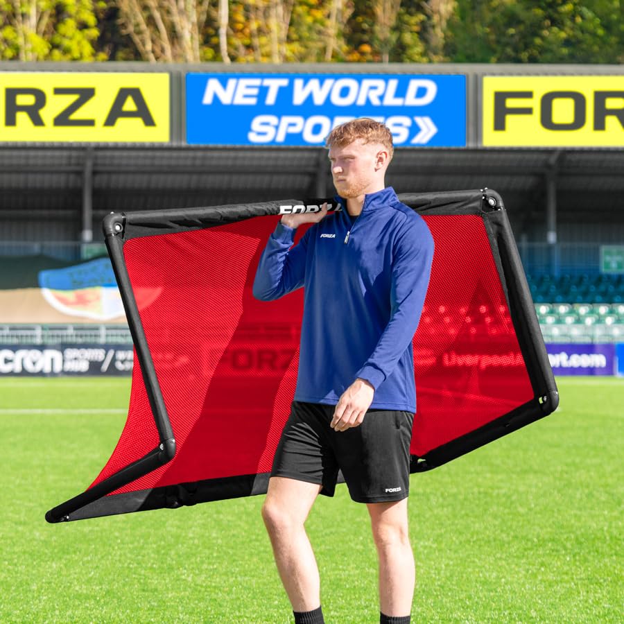 FORZA POD Goal Lite | Lightweight ALU40 Portable Soccer Goal – Assembles in Seconds – Perfect for Training, Matches & Backyard Play – Sizes: 4ft, 5ft & 6ft - color: Red, size: 5 x 2.5