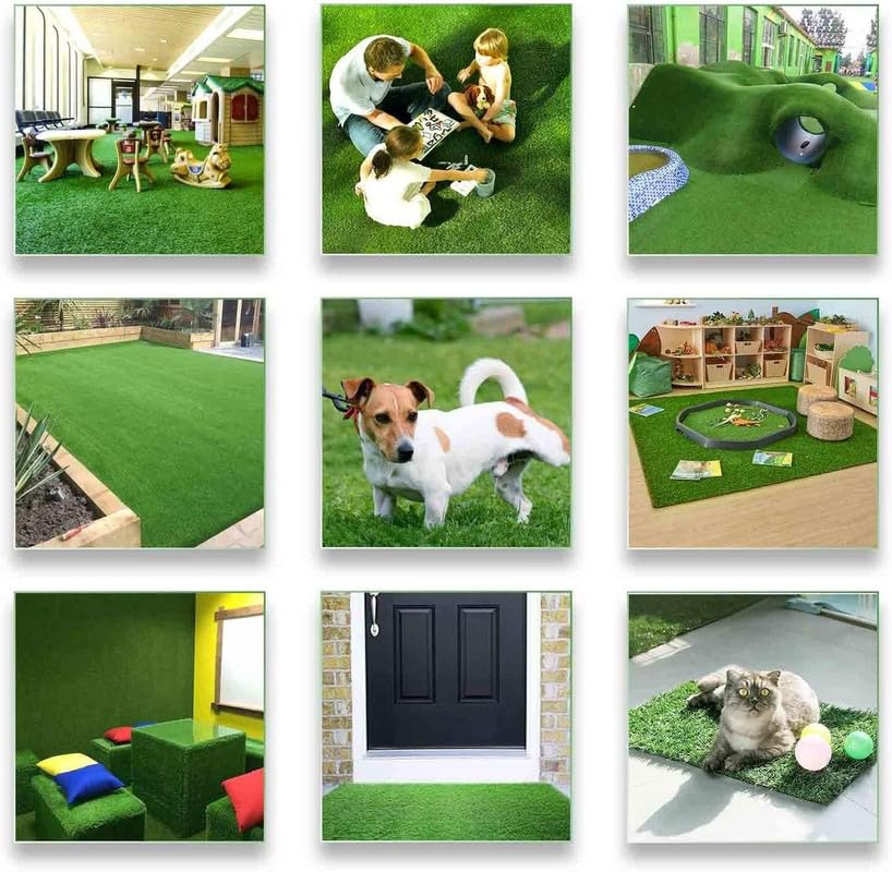 Petgrow Artificial Grass Turf 9FTX30FT- Realistic & Thick Synthetic Fake Grass Mat for Outdoor Garden Landscape Pet Dog Grass Rug Faux Turf - size: 9FTX30FT(370 Square FT)