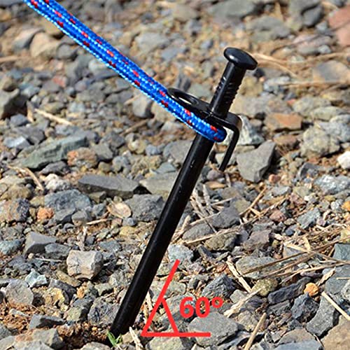 Lawei 12 Pack Tent Stakes, 12 Inch Heavy Duty Forged Steel Tent Pegs, Metal Camping Tarp Pegs Stakes for Outdoor Camping Canopy Trip, Unbreakable and Inflexible, Black