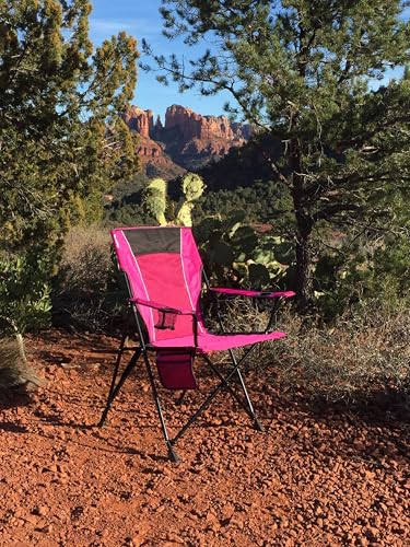 Kijaro Dual Lock Portable Camping Chairs - Enjoy the Outdoors with a Versatile Folding Chair for Sports, Lawn - Dual Lock Feature Locks Position – Hanami Pink - color: Hanami Pink