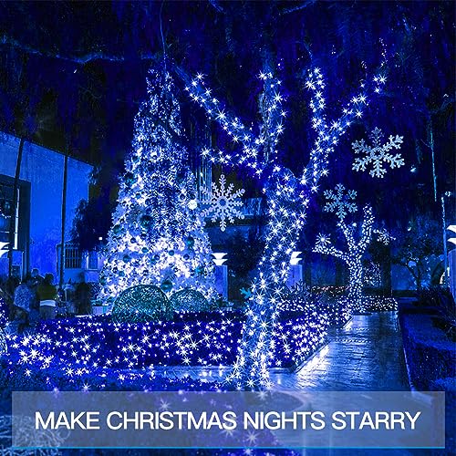 suddus Blue LED Christmas Lights Outdoor，200led 66ft Battery Operated Fairy Lights Indoor, Twinkle Lights for Bedroom, Halloween, Backyard, Tree, Dorm, Patio, Tapestry, Garden, Party - color: Blue, size: 200LED