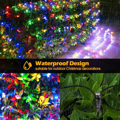 BlcTec Outdoor Christmas Lights 200 LED 8.4ft x 5.2ft Christmas Net Lights with 8 Modes, UL Certified, Timer, Connectable, Waterproof Design for Bushes, Shrubs Outdoor Xmas Decorations, Multicolor - color: Muticolor, size: 200LED