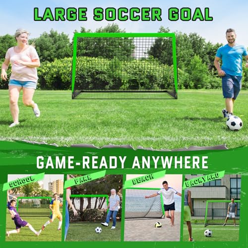 KTRIO 6x4 ft Soccer Goal for Backyard, Portable Soccer Net, Large Foldable Soccer Goals with Carry Bag for Kids Youth Teens Sports - style: Contemporary
