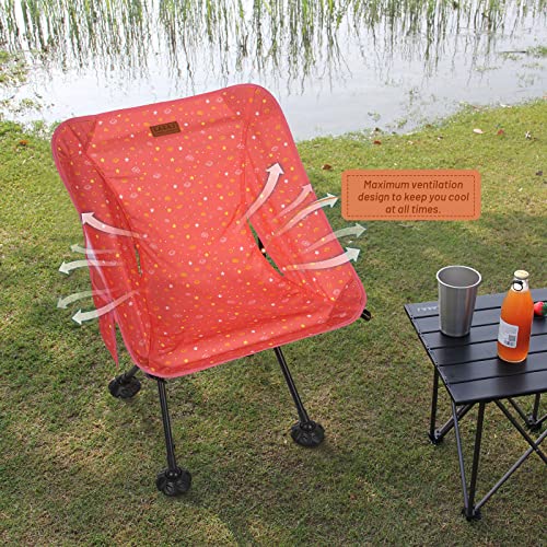 G2 GO2GETHER Protable Lightweight Chair for Youth, Compact Folding Size 15.7“×4.7", Only Weights 2.6lbs, 600D Oxford Fabric, Durable Aluminum Alloy Frame, Easy to Storage & Carry(Pink)