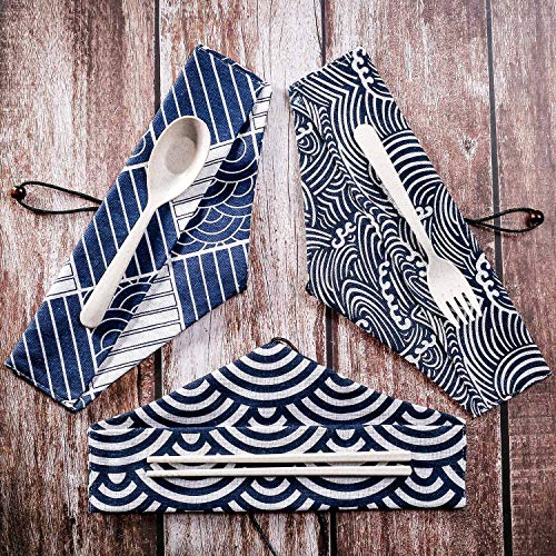 5 Pcs Straw Carrying Pouch Kit, Reusable Chopstick Case, Portable Utensil Travel Case Bag for Stainless Steel, Glass, Silicone, Bamboo, Cleaning Brush, Safety ＆ Impact Resistance, Christmas Gifts
