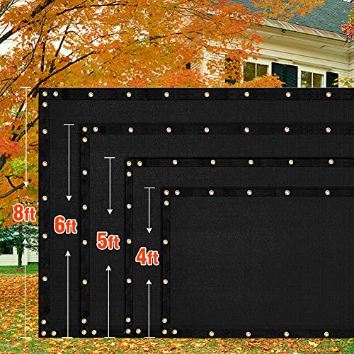 iCover 4x25ft Privacy Screen Fence, Outdoor Fencing Panels, Garden Windscreen Mesh Shade Sail Net Barrier, Include Reinforced Bindings and Brass Grommets Cable Zip Ties, Black - color: Black, size: 4x25ft