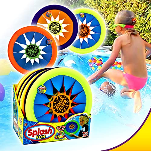 JA-RU Soft & Safe Frisbee Throwing Disc Splash Fun Aqua Flyer 12" (1 Disc Assorted) Flying Discs for Kids & Adult Girl & Boy Toys. Fidget Party Favors Outdoor Family Game Easy & Professional. 1031-1