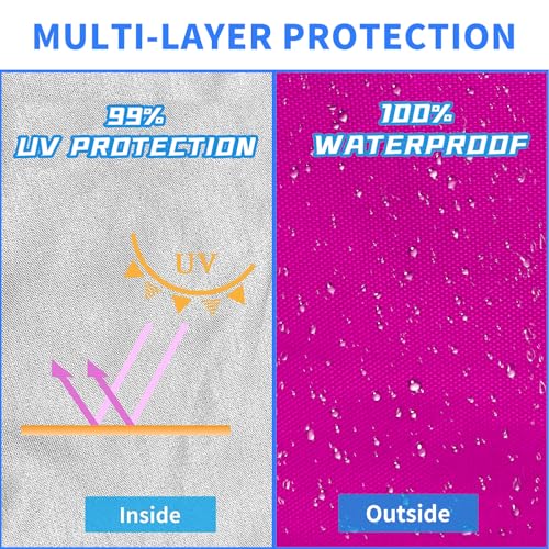 10x10 Canopy Replacement Top Cover with Air Vent, 210D Silver Coated Waterproof Polyester, Pop Up Tent Cover for Straight Leg Canopy Frame, Canopy Top Only - color: Barbie Pink