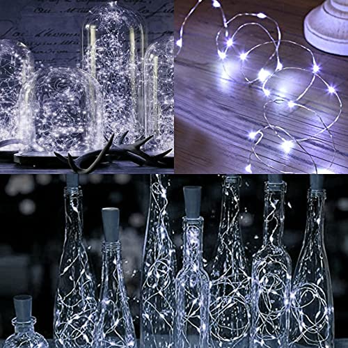 WATERGLIDE 24 Pack Fairy Lights Battery Operated (Included), 7 ft 20 LED Mini String Lights, Waterproof Silver Wire Firefly Starry Lights for DIY Wedding Christmas Party Mason Jars Decor, Cool White - color: Cool White