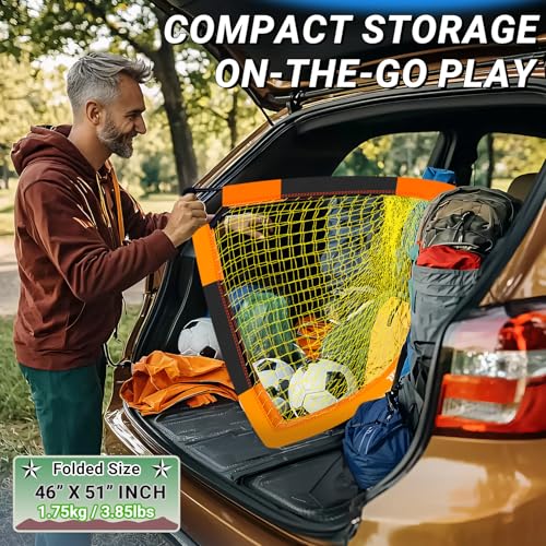 Dimples Excel Soccer Goals Kids Net for Backyard 7x5, 5x3.6, 4x3, 3x2.2 FT - style: 5'x3.6' FT, 2 Set