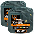 Xpose Safety Heavy Duty Green Mesh Tarp 10' x 16' (2-Pack) – 70% Sunblock Shade Cloth with Grommets for Garden, Fence, Privacy Screen, Canopies, Dump Trucks, Pool Cover – Tear & Weather Resistant - color: Green, size: 10' x 16' (2-Pack)