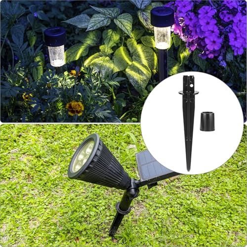 QWORK Metal Stakes Solar Lights Replacement Spike, 8 Pack Reinforced Ground Stakes, Replacement Nails for Garden Lights Landscape Pathway Patio Lamps Pole, 0.78x5.36 inches Outdoor Ground Stake
