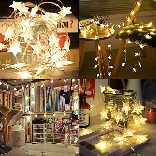 Merdeco Star String Lights, 10ft/3M 20 LED Plug in String Lights Warm White Fairy Lights for Birthday/Christmas/Wedding/Party Indoor Outdoor Decoration
