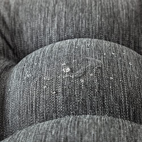 QILLOWAY Outdoor High Back Chair Cushion for Adirondack, All Weather Rocking Chair Cushions Thick Padded Replacement for Patio Furniture,Charcoal Grey, Black - color: Charcoal Grey/Black