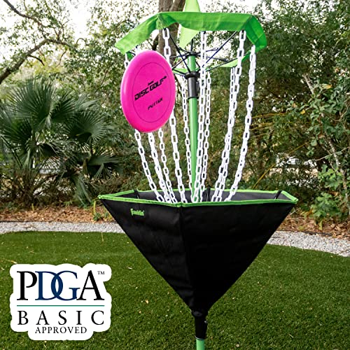 Franklin Sports Disc Golf Baskets - Portable Disc Golf Target with Chains Included - Disc Golf Basket Stand Equipment for Hole + Course Creation - style: Starter Plastic Chain