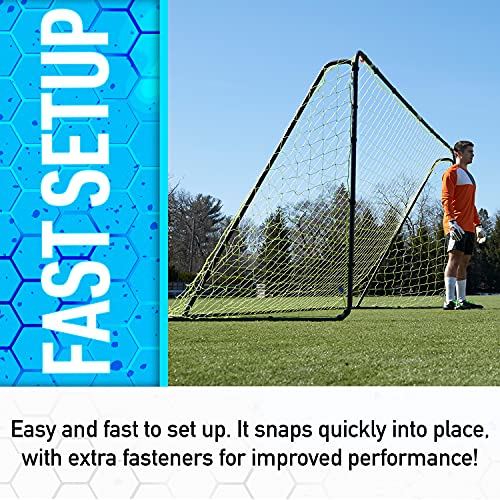 Franklin Sports Competition Soccer Goals - Backyard Portable Steel Soccer Goals - Adult + Youth Soccer Goal with Net + Ground Stakes Included - Multiple Sizes + Colors - color: Black, style: Non-Folding 12' x 6'