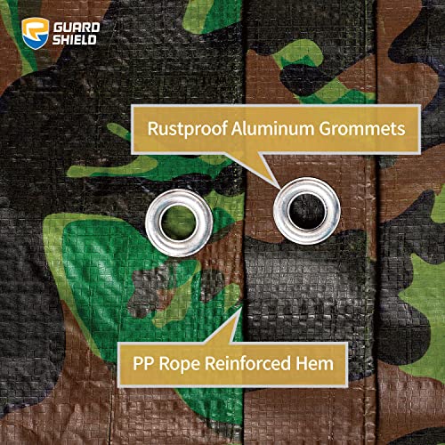GUARD SHIELD Camo Tarp Waterproof 8x12 Feet Lightweight Camouflage Tarp Poly Cover 6mil (2-Pack) - color: Light Camo, size: 8x12 (2-Pack)