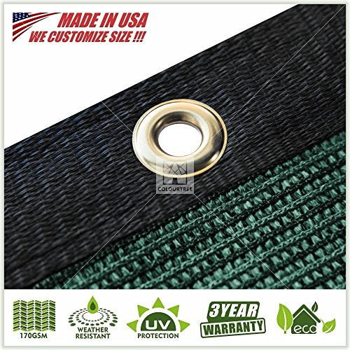 ColourTree Customized Size 6' x 6' Green Fence Screen Privacy Screen - Commercial Grade 170 GSM - Heavy Duty - 3 Years Warranty - Cable Zip Ties Included - color: Green 2nd Generation, size: 6' x 6' Custom Made Size