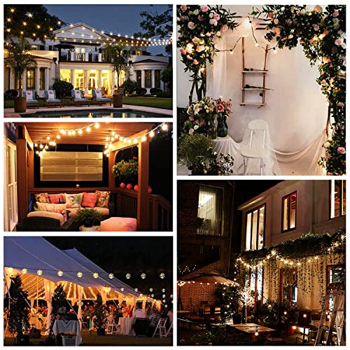 Color Changing Christmas Lights Outdoor String Lights 50ft 50 G40 Bulbs Waterproof Connectable up to 200ft w/ 2 Remotes Timer for Patio Bistro House Garden Party Gazebo Xmas Indoor Outside Decor - size: 50 Feet 50 Bulbs