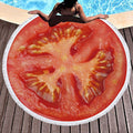 Oversize Fruit Round Beach Towel with Tassel Multi-Purpose Yoga Mat Kids Crawl Pads Towel Blanket Microfiber Circle Large Towel for Adults Teens - 59" (Tomato) - color: Tomato