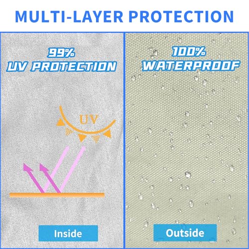 10x10 Canopy Replacement Top Cover with Air Vent, 210D Silver Coated Waterproof Polyester, Pop Up Tent Cover for Straight Leg Canopy Frame, Canopy Top Only - color: Beige