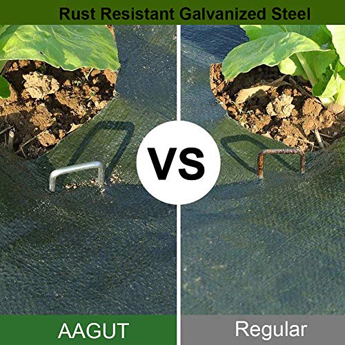 AAGUT Landscape Staples 12 Inch 8 Gauge Galvanized Fence Stakes 20 PCS Anti-Rust Landscape Pins for Secure Lawn Fabric, Weed Barrier Fabric, Ground Cover, Dripper Irrigation Tubing Soaker Hose - color: Silver, size: 12'' x 20Pcs-8Ga