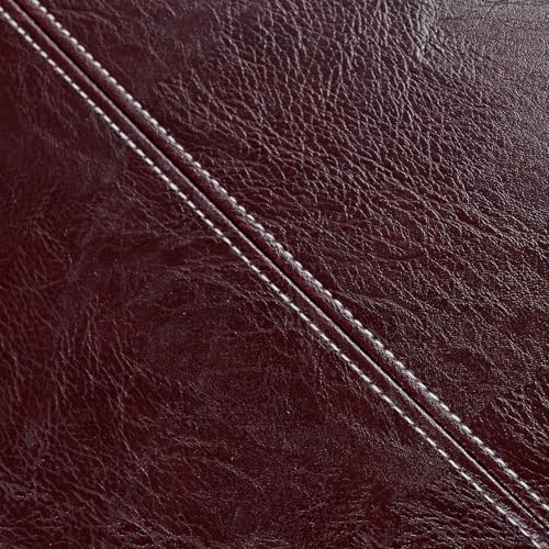 Fancy Homi 2 Packs Burgundy Lumbar Faux Leather Decorative Throw Pillow Covers 12x20 Inch for Outdoor Couch Bed, Modern Farmhouse Boho Home Decor, Wine Red Hand Stitched Cushion Case 30x50 cm - color: Burgundy, size: 20" x 12" (Pack of 2)