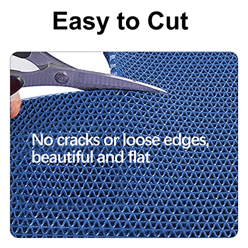 MYOYAY Drainage Non Slip Mat 3x10 Ft Commercial Floor Mat 0.22'' Thick PVC Drainage Mat Bathroom Pool Floor Rug Mesh Big Hollow Door Mats Roll for Swimming Restaurant Kitchen Bars Patio Wet Area, Blue