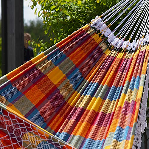Vivere Authentic Brazilian Cotton Hammock - 450 lb Capacity - color: Carnival