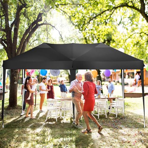 COBIZI 10x20 Pop Up Canopy Tent Party Tents for Parties Weddings Backyard Waterproof Outdoor Commercial Instant Canopy Event Tent with Stakes, Ropes,Sandbags, Black - color: BLACK, size: 10x20FT without sidewall